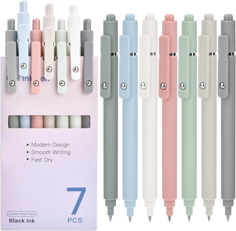 Donse Valentines Day Gifts for Her: 7 Pcs Gel Pens 0.5mm Quick Dry Black Ink Fine Point Smooth Writing Pens High-End Series Ballpoint for Office School Supplies Valentine's Day Gifts for Women Nurse Teacher - Image 1